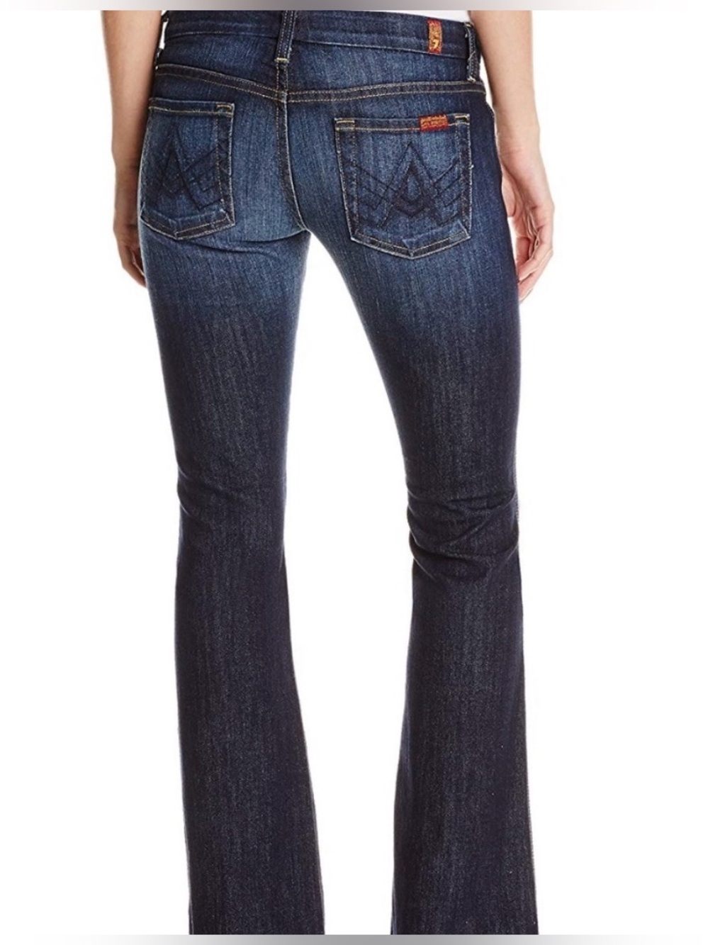 7 For All Mankind ‘A’ pkt bootcut Y2K Denim Whiskered Faded Front Jean Size 33